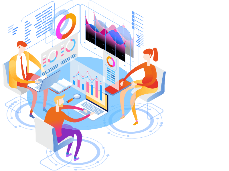 Illustration of union software and apps